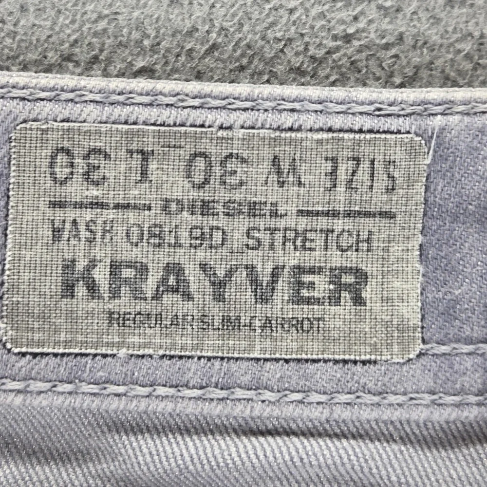Diesel Jeans‎ Mens 30x30 Gray Krayver Light Wash Regular Slim Carrot 0819D